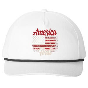 America First Veteran National Pride American Flag Snapback Five-Panel Rope Hat