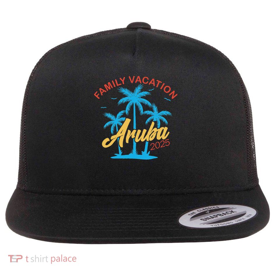 Aruba Family Vacation 2025 Family Vacation Souvenir Summer Flat Bill Trucker Hat