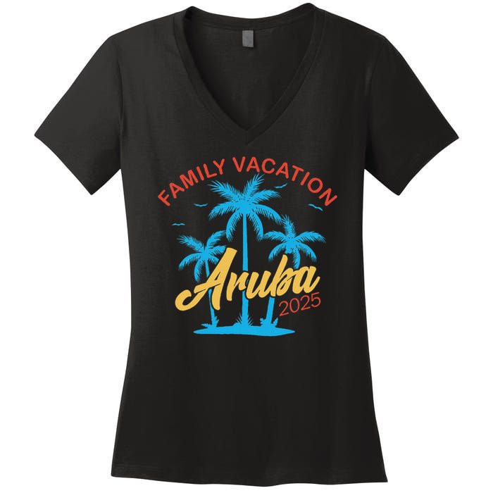 Aruba Family Vacation 2025 Family Vacation Souvenir Summer Women's V-Neck T-Shirt