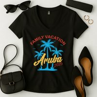 Aruba Family Vacation 2025 Family Vacation Souvenir Summer Women's V-Neck T-Shirt