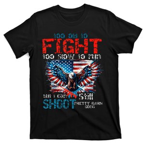 American Flag Veteran Too Old To Fight Too Slow To Run Eagle T-Shirt