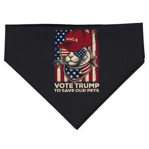 American Flag Vote Trump To Save Our Pets 2024 Maga Trump USA-Made Doggie Bandana