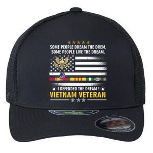 American Flag Veterans Day Patriotic Vietnam Veteran Grandpa Gift Flexfit Unipanel Trucker Cap