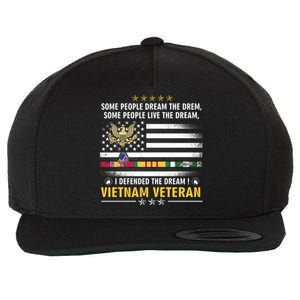 American Flag Veterans Day Patriotic Vietnam Veteran Grandpa Gift Wool Snapback Cap