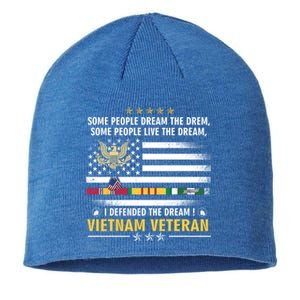 American Flag Veterans Day Patriotic Vietnam Veteran Grandpa Gift Sustainable Beanie