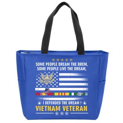 American Flag Veterans Day Patriotic Vietnam Veteran Grandpa Gift Zip Tote Bag