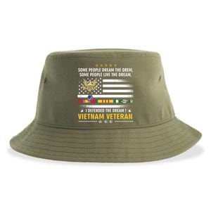 American Flag Veterans Day Patriotic Vietnam Veteran Grandpa Gift Sustainable Bucket Hat