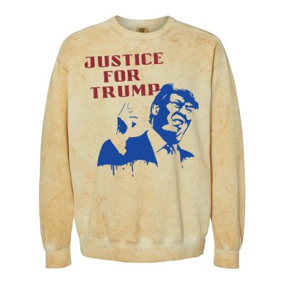 American Flag Vintage Trump 2024 Colorblast Crewneck Sweatshirt