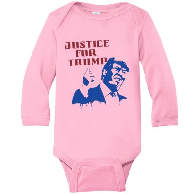 American Flag Vintage Trump 2024 Baby Long Sleeve Bodysuit