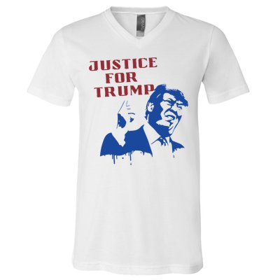 American Flag Vintage Trump 2024 V-Neck T-Shirt