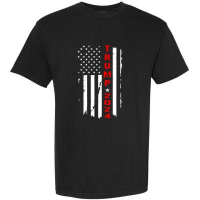 American Flag Vintage Trump 2024 Garment-Dyed Heavyweight T-Shirt