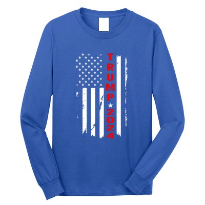 American Flag Vintage Trump 2024 Long Sleeve Shirt