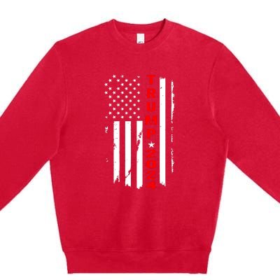 American Flag Vintage Trump 2024 Premium Crewneck Sweatshirt