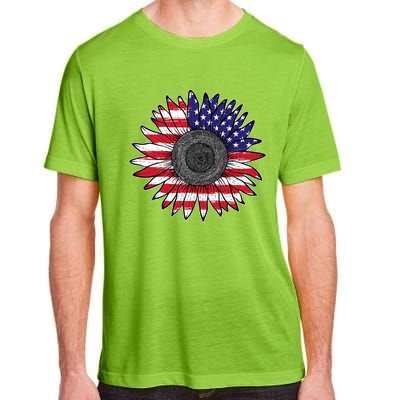 American Flag Vintage Sunflower 4th Of July Mom Mama Gift Adult ChromaSoft Performance T-Shirt