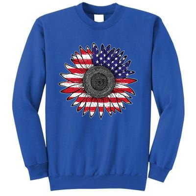 American Flag Vintage Sunflower 4th Of July Mom Mama Gift Tall Sweatshirt