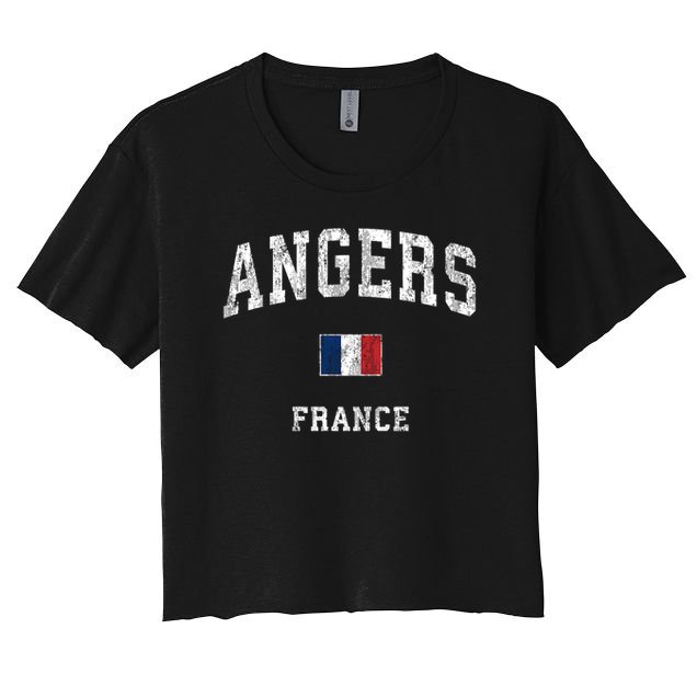 Angers France Vintage Athletic Sports Crop Top