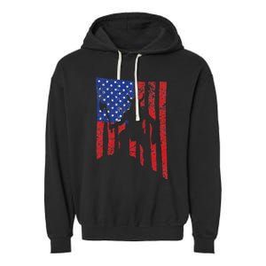 American Flag Viking By Blood Axe Norse Mythology Valhalla Garment-Dyed Fleece Hoodie