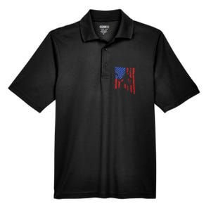 American Flag Viking By Blood Axe Norse Mythology Valhalla Men's Origin Performance Pique Polo