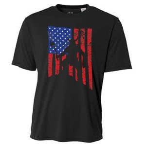 American Flag Viking By Blood Axe Norse Mythology Valhalla Cooling Performance Crew T-Shirt