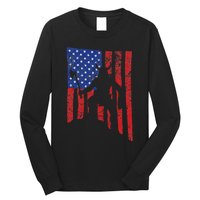 American Flag Viking By Blood Axe Norse Mythology Valhalla Long Sleeve Shirt