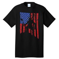 American Flag Viking By Blood Axe Norse Mythology Valhalla Tall T-Shirt