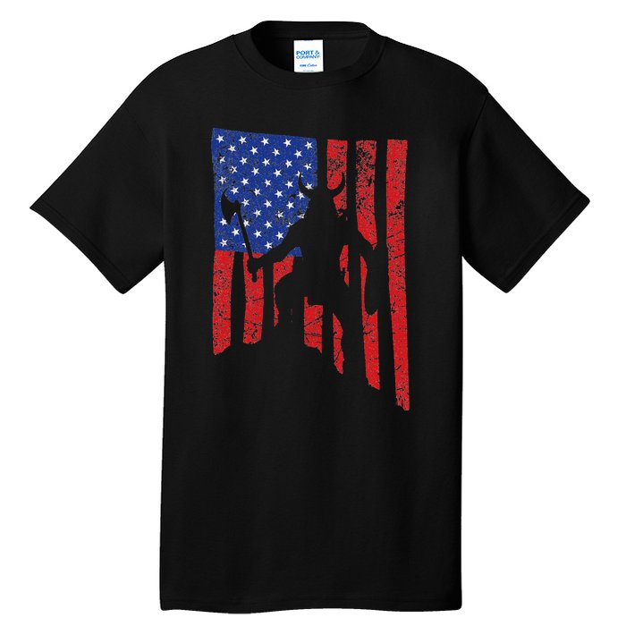 American Flag Viking By Blood Axe Norse Mythology Valhalla Tall T-Shirt