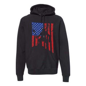 American Flag Viking By Blood Axe Norse Mythology Valhalla Premium Hoodie