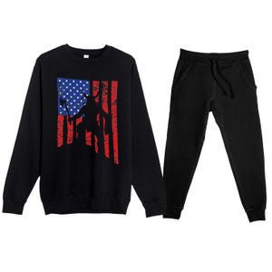 American Flag Viking By Blood Axe Norse Mythology Valhalla Premium Crewneck Sweatsuit Set