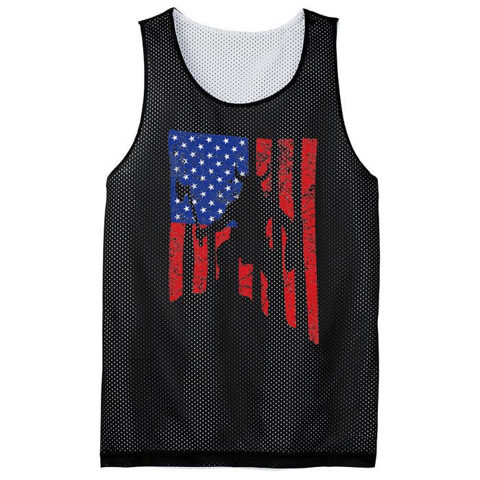 American Flag Viking By Blood Axe Norse Mythology Valhalla Mesh Reversible Basketball Jersey Tank