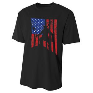 American Flag Viking By Blood Axe Norse Mythology Valhalla Performance Sprint T-Shirt