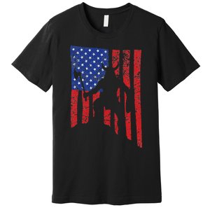 American Flag Viking By Blood Axe Norse Mythology Valhalla Premium T-Shirt