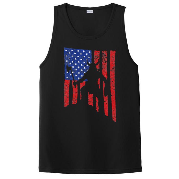 American Flag Viking By Blood Axe Norse Mythology Valhalla PosiCharge Competitor Tank