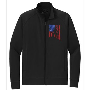 American Flag Viking By Blood Axe Norse Mythology Valhalla Stretch Full-Zip Cadet Jacket