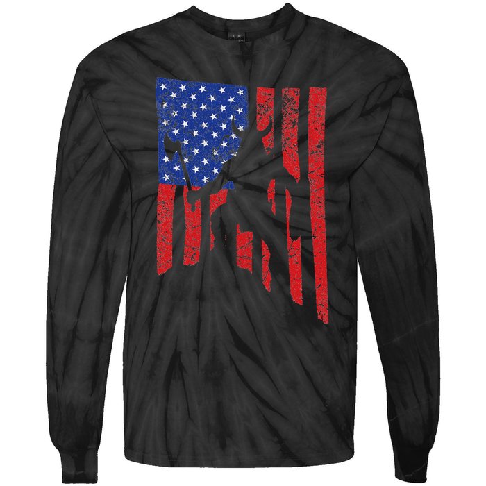 American Flag Viking By Blood Axe Norse Mythology Valhalla Tie-Dye Long Sleeve Shirt