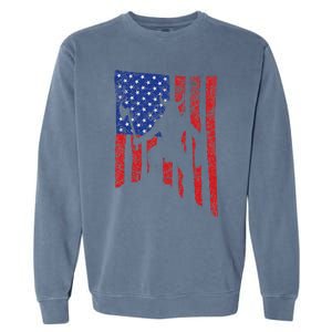 American Flag Viking By Blood Axe Norse Mythology Valhalla Garment-Dyed Sweatshirt