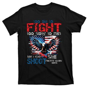 American Flag Veteran Too Old To Fight Too Slow To Run Eagle T-Shirt