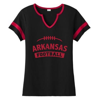 Arkansas Football Vintage Distressed Ladies Halftime Notch Neck Tee