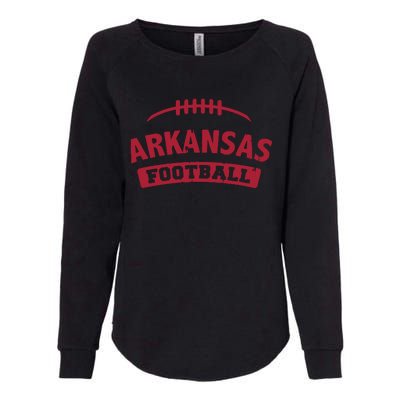 Arkansas Football Vintage Distressed Womens California Wash Sweatshirt