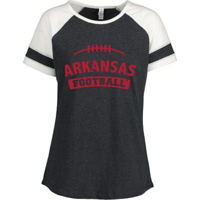 Arkansas Football Vintage Distressed Enza Ladies Jersey Colorblock Tee