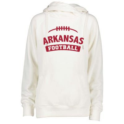 Arkansas Football Vintage Distressed Womens Funnel Neck Pullover Hood