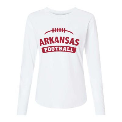 Arkansas Football Vintage Distressed Womens Cotton Relaxed Long Sleeve T-Shirt