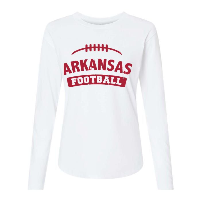 Arkansas Football Vintage Distressed Womens Cotton Relaxed Long Sleeve T-Shirt