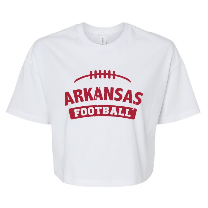 Arkansas Football Vintage Distressed Bella+Canvas Jersey Crop Tee