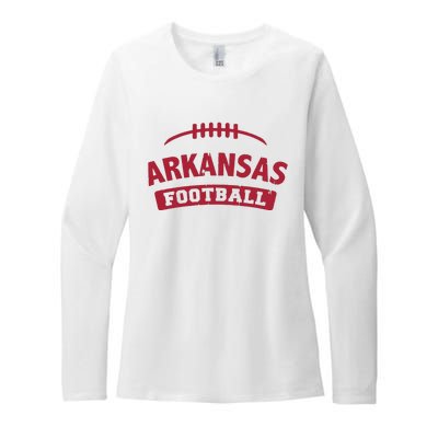 Arkansas Football Vintage Distressed Womens CVC Long Sleeve Shirt