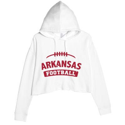 Arkansas Football Vintage Distressed Crop Fleece Hoodie