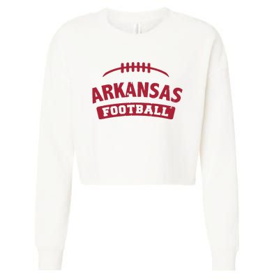 Arkansas Football Vintage Distressed Cropped Pullover Crew