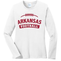 Arkansas Football Vintage Distressed Ladies Long Sleeve Shirt