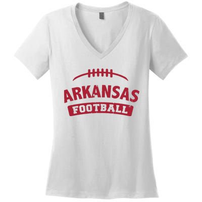 Arkansas Football Vintage Distressed Women's V-Neck T-Shirt