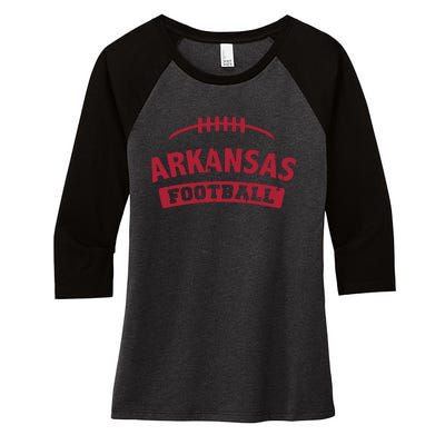 Arkansas Football Vintage Distressed Women's Tri-Blend 3/4-Sleeve Raglan Shirt