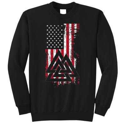 American Flag Viking Valknut Nordic Rune Celtic American Sweatshirt